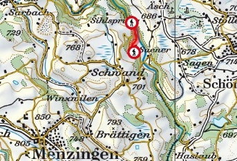 Übersichtsplan Wanderweg Zuger Sihlufer