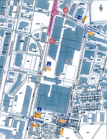 Planskizze zum Sperrregime und der Signalisation