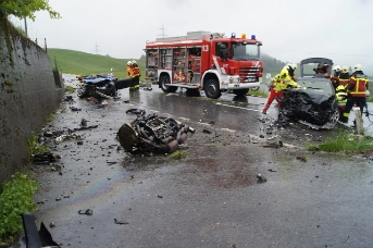 Unfallstelle in Menzingen