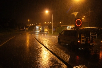 Überflutete Bahnunterführung Chamerstrasse