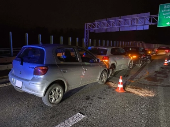 Auffahrunfall vor der Verzweigung Blegi