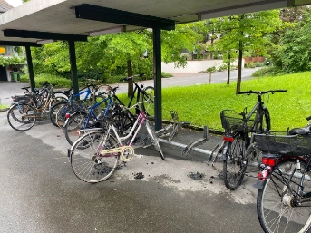 Beschädigte Fahrräder