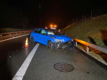 Selbstunfall auf der Autobahn A14